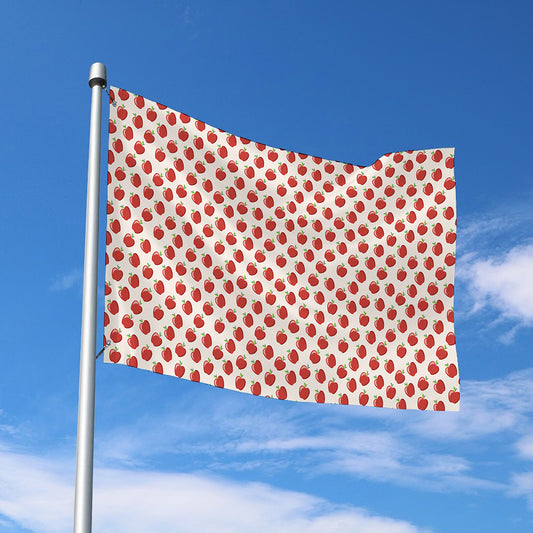 Cute Apple Pattern Print Polyester Flag