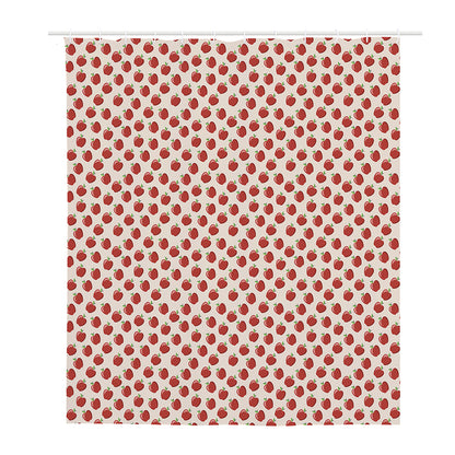 Cute Apple Pattern Print Polyester Shower Curtain