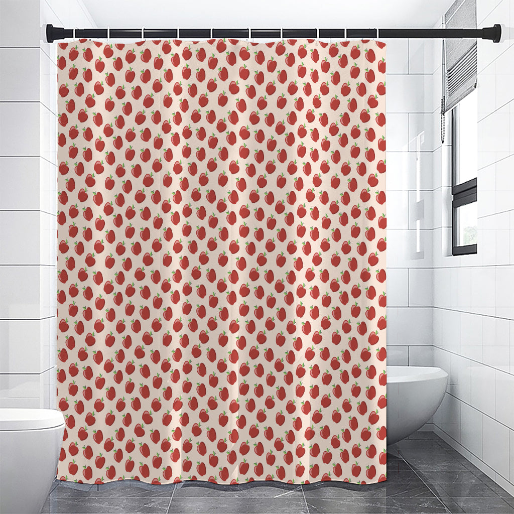 Cute Apple Pattern Print Premium Shower Curtain