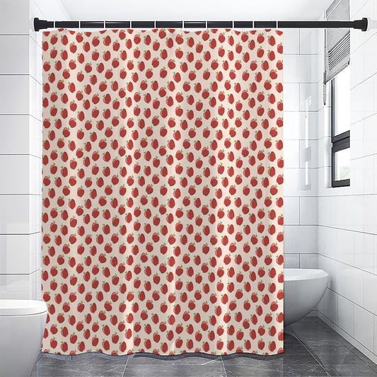 Cute Apple Pattern Print Premium Shower Curtain