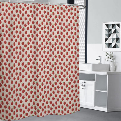 Cute Apple Pattern Print Premium Shower Curtain