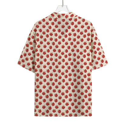 Cute Apple Pattern Print Rayon Hawaiian Shirt