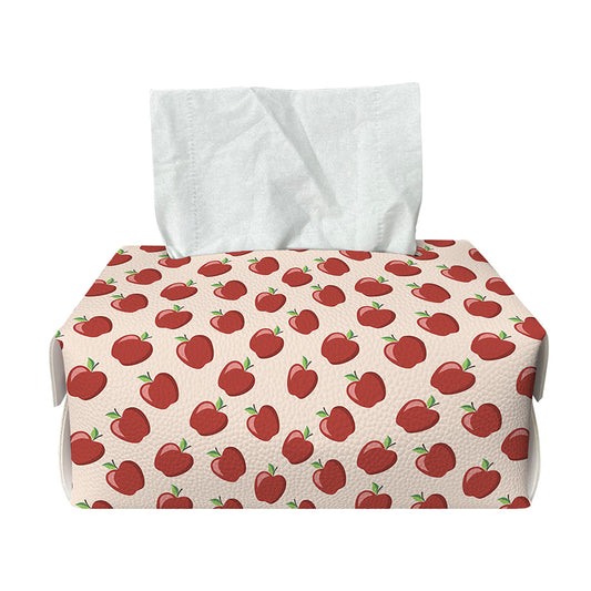 Cute Apple Pattern Print Rectangle Tissue Box Cover