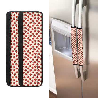 Cute Apple Pattern Print Refrigerator Handle Covers