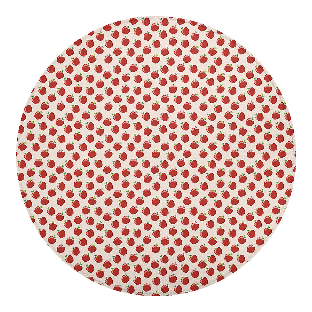 Cute Apple Pattern Print Round Blanket
