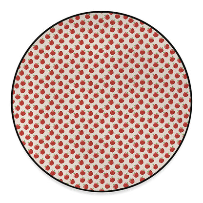 Cute Apple Pattern Print Round Floor Mat