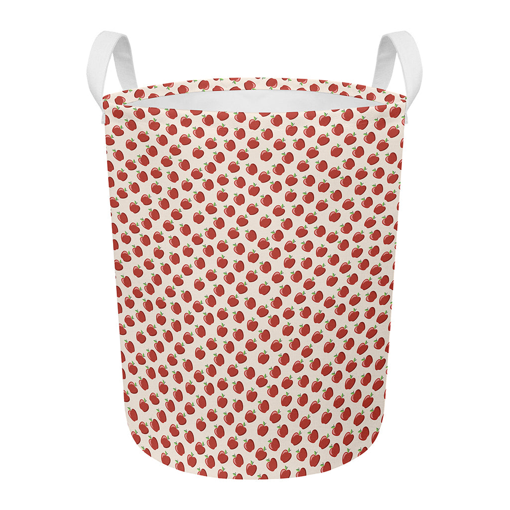 Cute Apple Pattern Print Round Laundry Basket