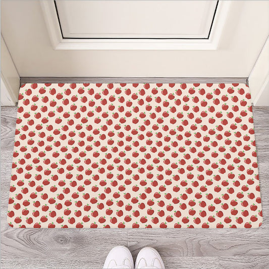 Cute Apple Pattern Print Rubber Doormat