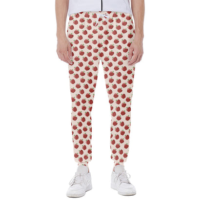 Cute Apple Pattern Print Scuba Joggers