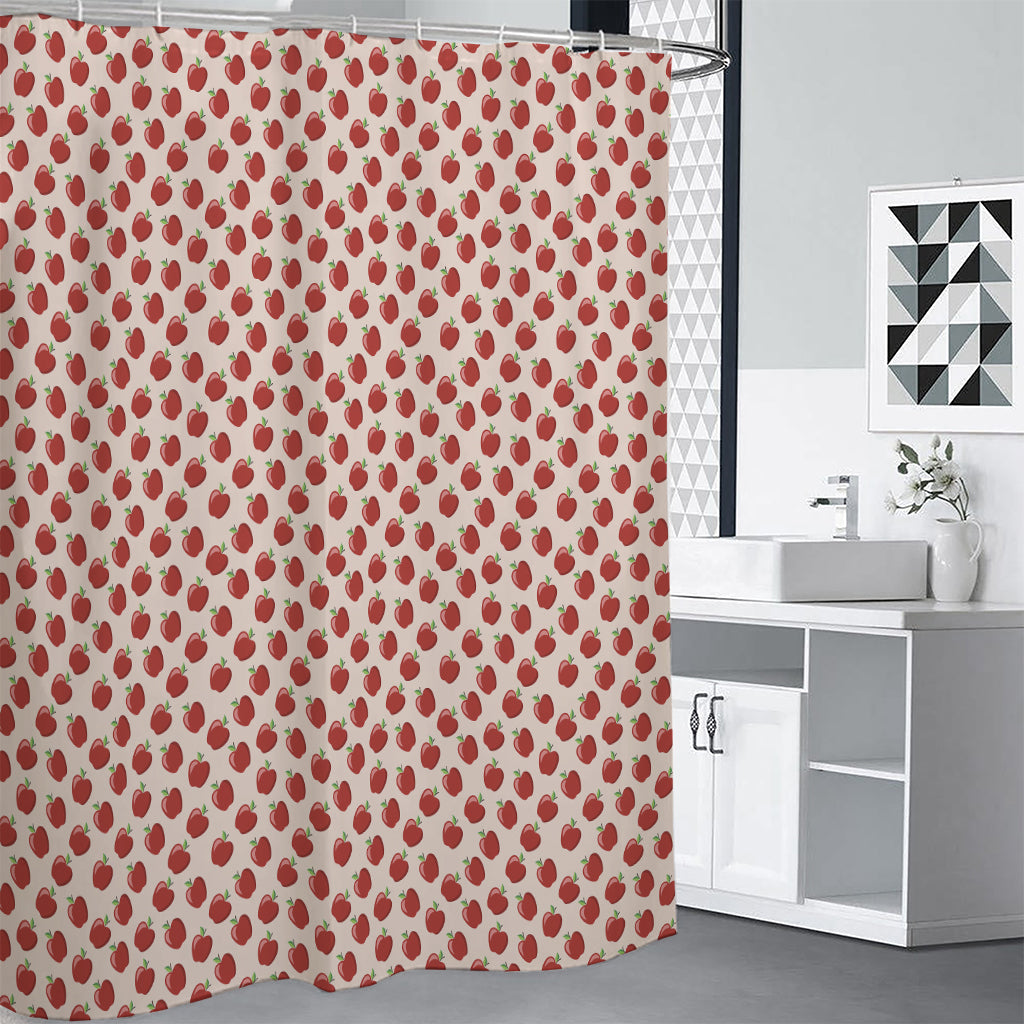 Cute Apple Pattern Print Shower Curtain