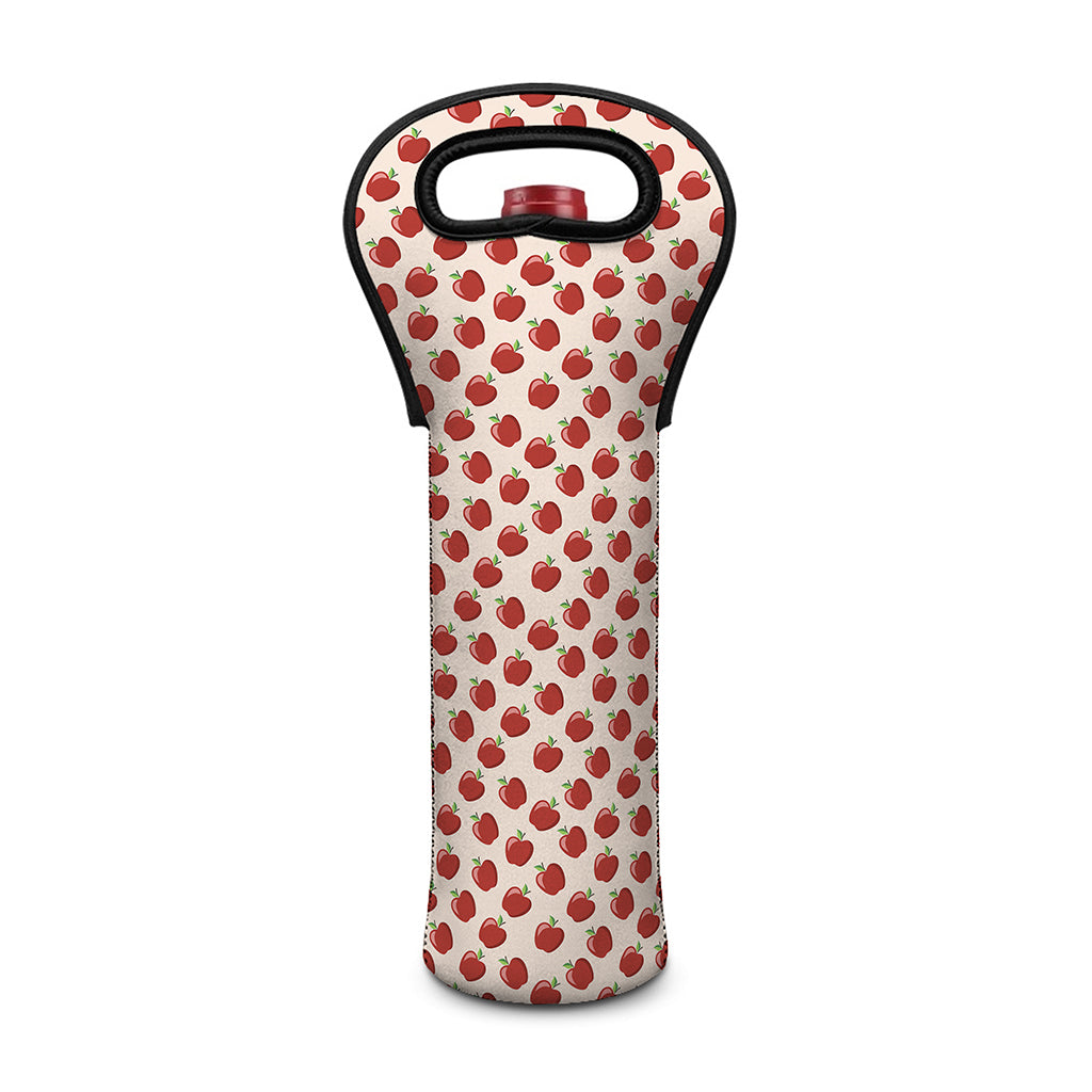 Cute Apple Pattern Print Single Neoprene Wine Tote