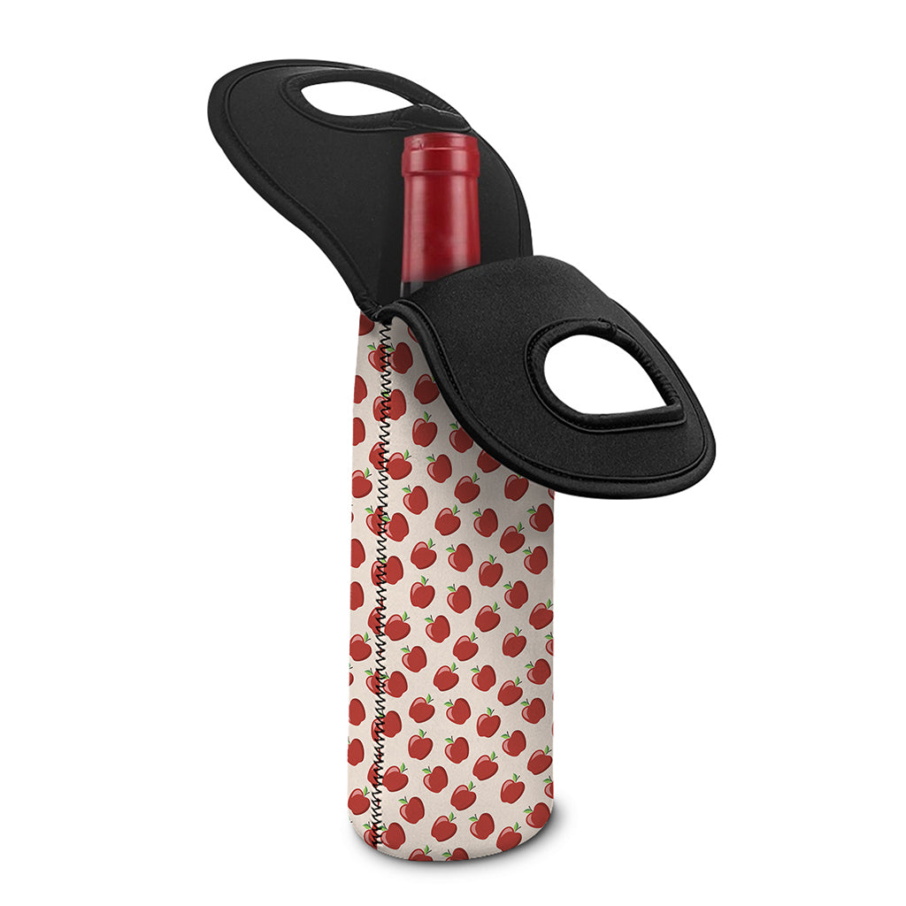 Cute Apple Pattern Print Single Neoprene Wine Tote