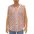 Cute Apple Pattern Print Sleeveless Baseball Jersey