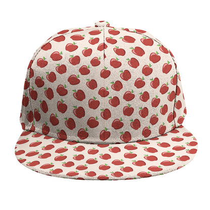 Cute Apple Pattern Print Snapback Cap