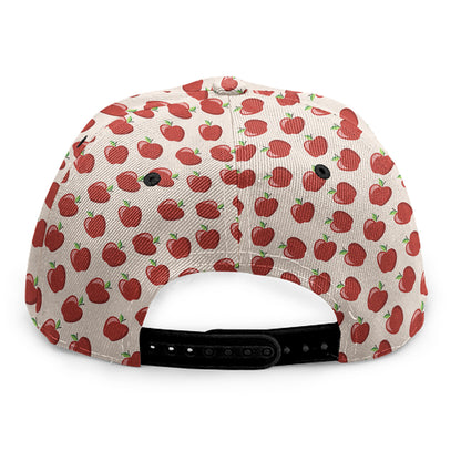 Cute Apple Pattern Print Snapback Cap
