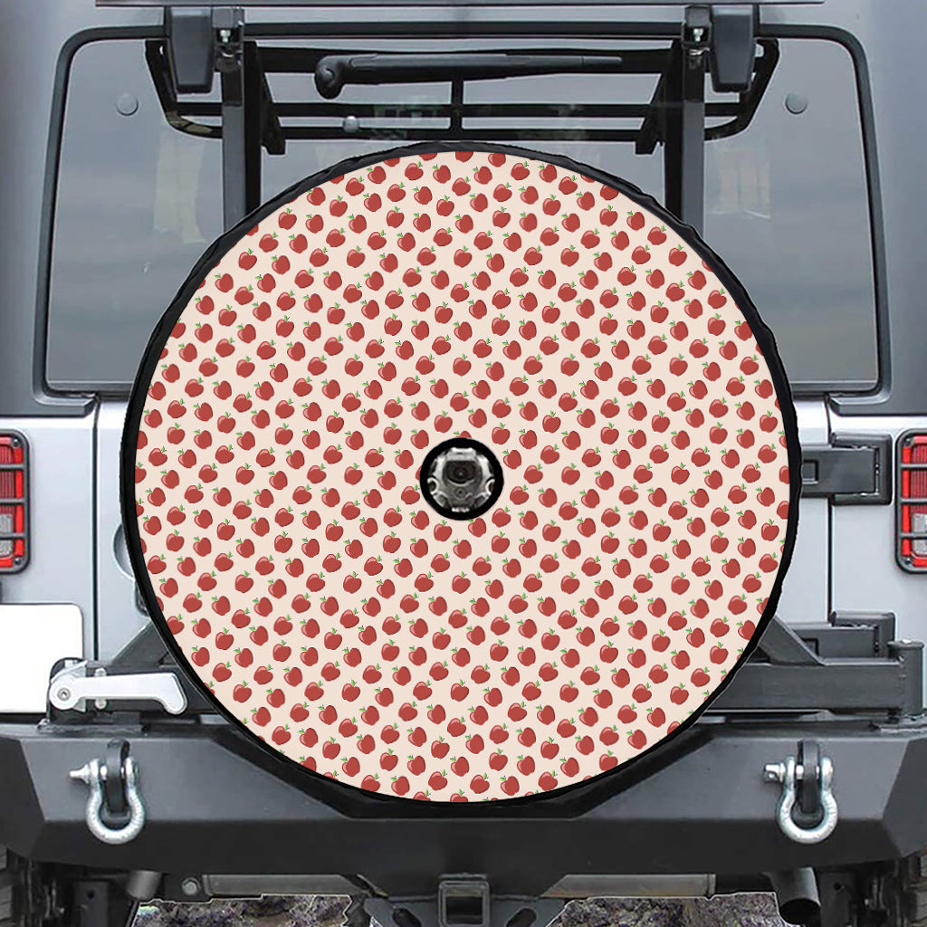 Cute Apple Pattern Print Tire Cover With Camera Hole