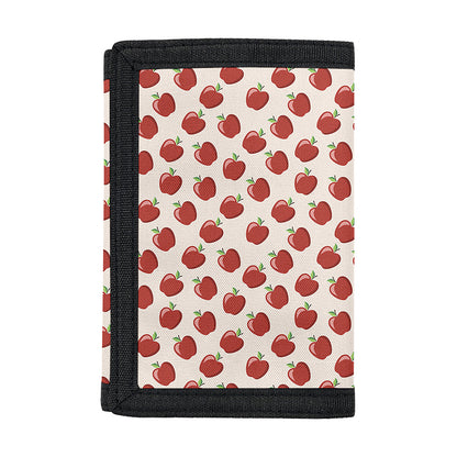 Cute Apple Pattern Print Trifold Wallet