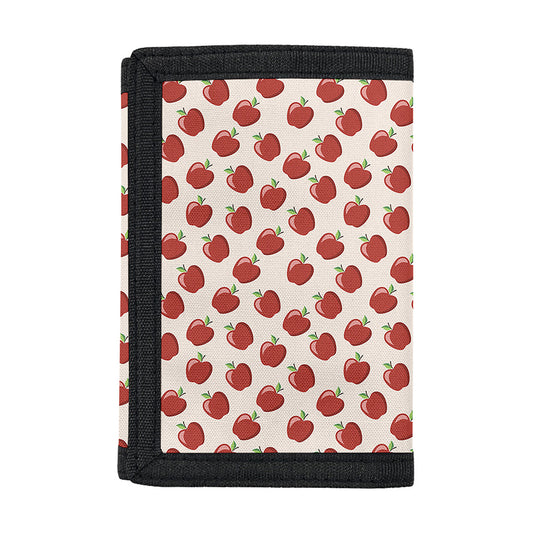 Cute Apple Pattern Print Trifold Wallet