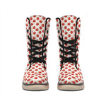 Cute Apple Pattern Print Winter Boots