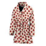 Cute Apple Pattern Print Women's Bathrobe