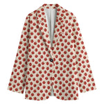Cute Apple Pattern Print Women's Cotton Blazer