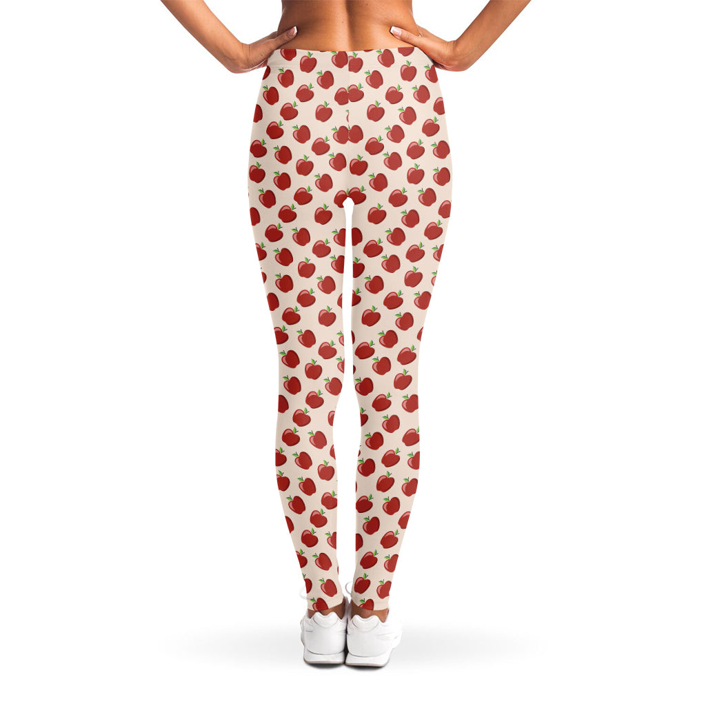 Cute Apple Pattern Print Women's Leggings