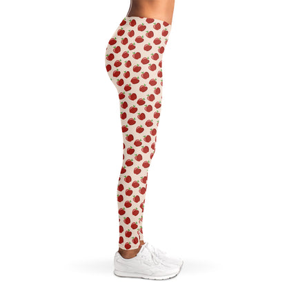 Cute Apple Pattern Print Women's Leggings
