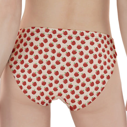 Cute Apple Pattern Print Women's Panties