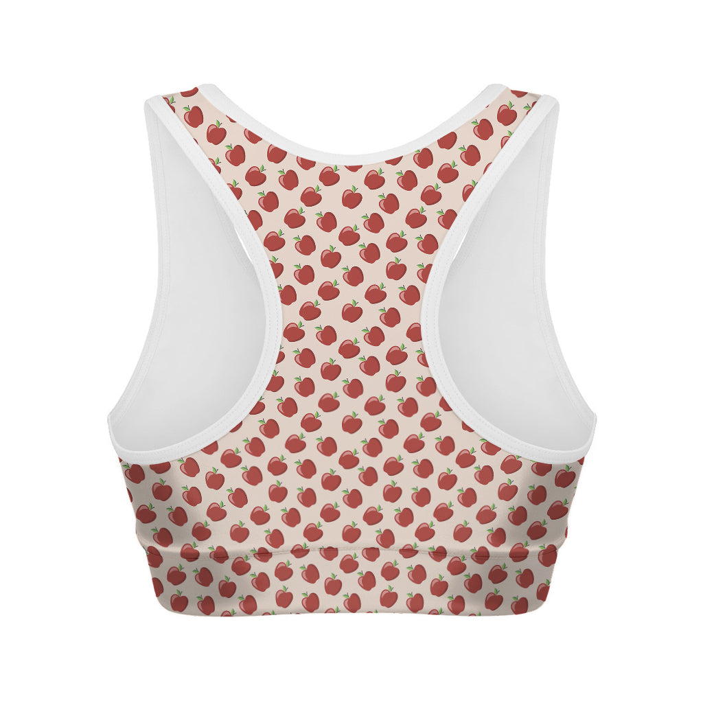 Cute Apple Pattern Print Women's Sports Bra