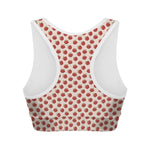Cute Apple Pattern Print Women's Sports Bra