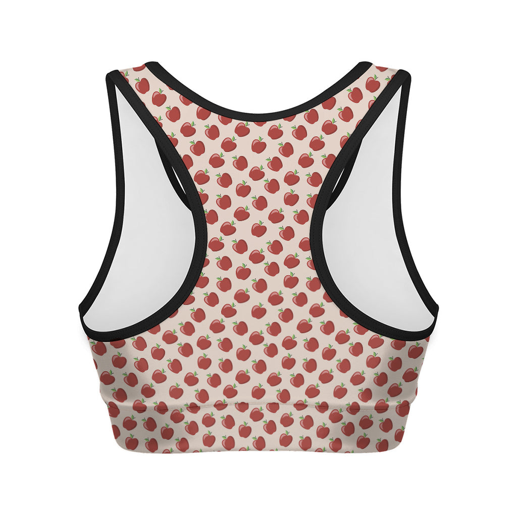 Cute Apple Pattern Print Women's Sports Bra