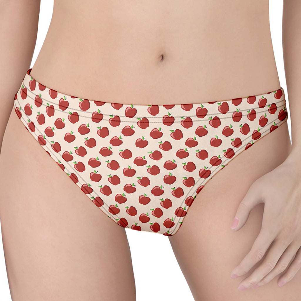 Cute Apple Pattern Print Women's Thong