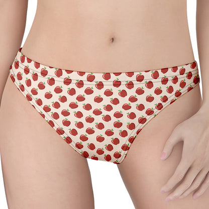 Cute Apple Pattern Print Women's Thong