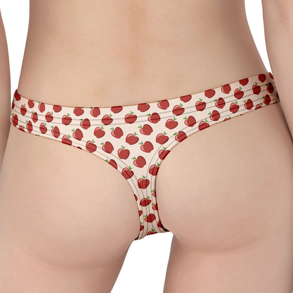 Cute Apple Pattern Print Women's Thong