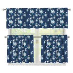 Cute Astronaut Pattern Print 3 Piece Kitchen Curtains