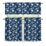 Cute Astronaut Pattern Print 3 Piece Kitchen Curtains