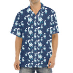 Cute Astronaut Pattern Print Aloha Shirt