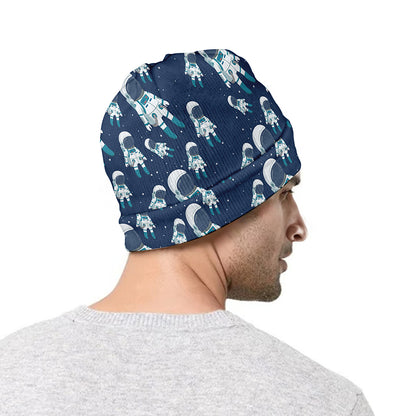 Cute Astronaut Pattern Print Beanie