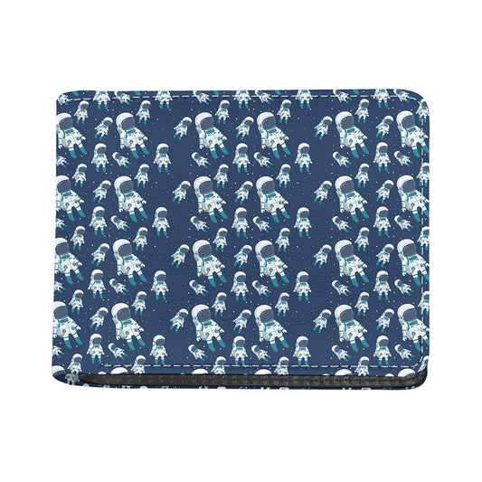 Cute Astronaut Pattern Print Bifold Wallet