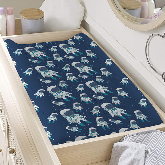 Cute Astronaut Pattern Print Changing Pad Cover