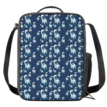 Cute Astronaut Pattern Print Crossbody Lunch Bag
