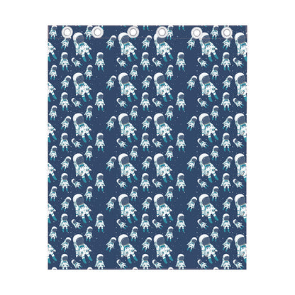 Cute Astronaut Pattern Print Curtain