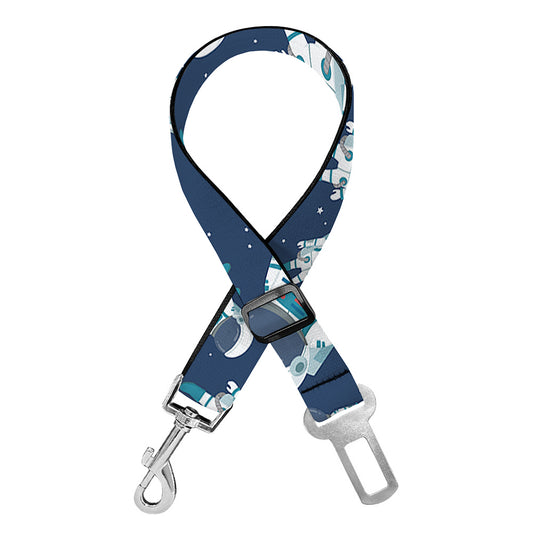 Cute Astronaut Pattern Print Dog Seat Belt