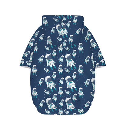 Cute Astronaut Pattern Print Dog Zip Up Hoodie