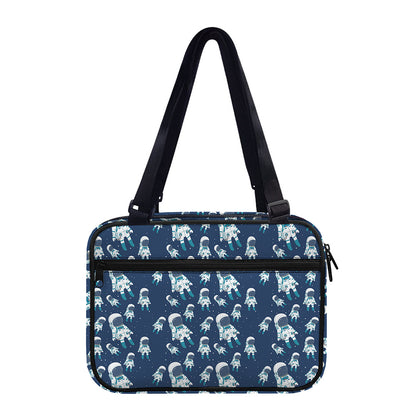 Cute Astronaut Pattern Print Double Strap Bible Bag