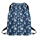 Cute Astronaut Pattern Print Drawstring Backpack