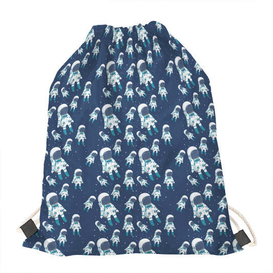 Cute Astronaut Pattern Print Drawstring Bag