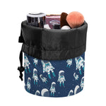 Cute Astronaut Pattern Print Drawstring Makeup Bag
