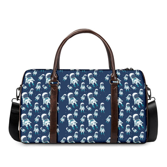 Cute Astronaut Pattern Print Duffle Bag