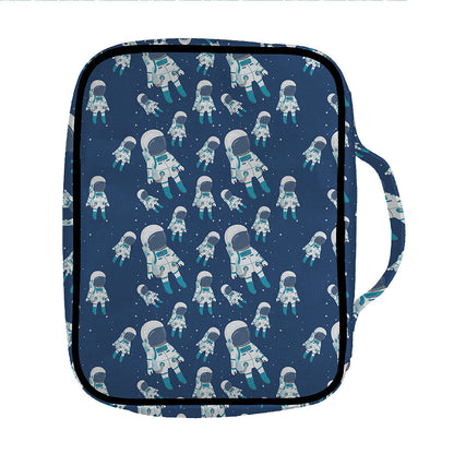 Cute Astronaut Pattern Print Front Pocket Bible Bag